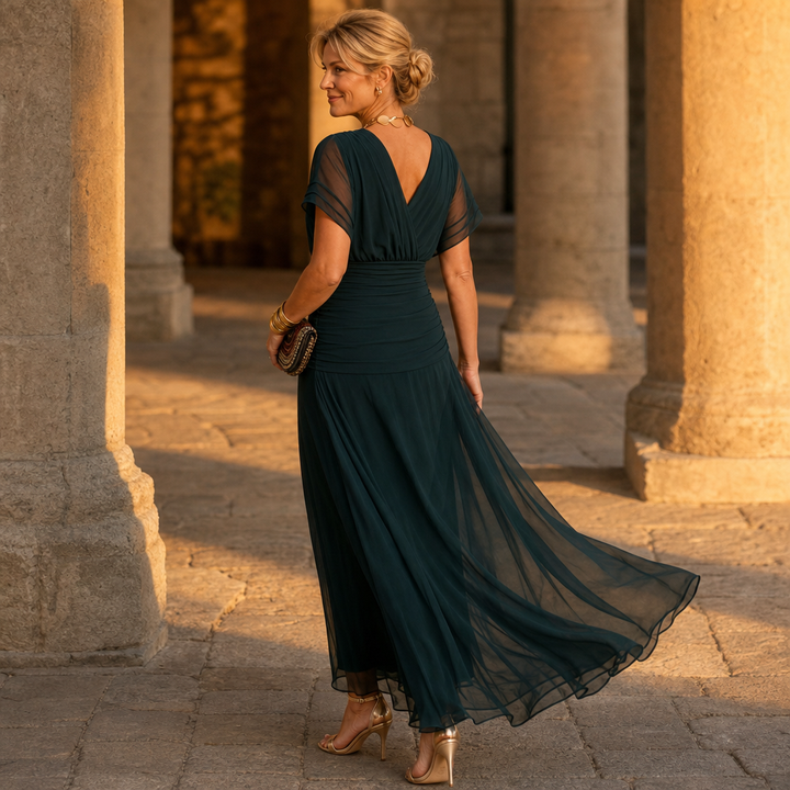 Veloura – Sukienka maxi w stylu syrenki z odkrytymi ramionami