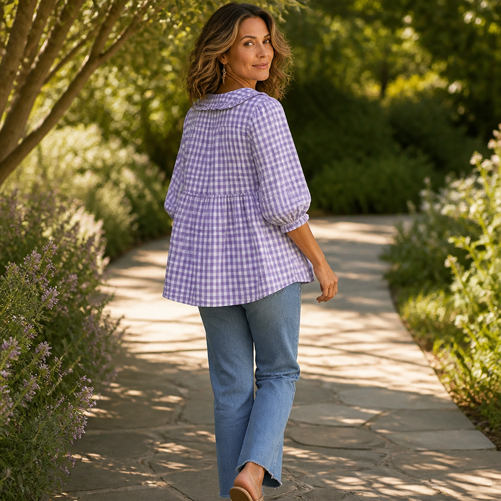 Ruffleigh – Bluzka Z Kołnierzykiem, Który Ramuje Twarz