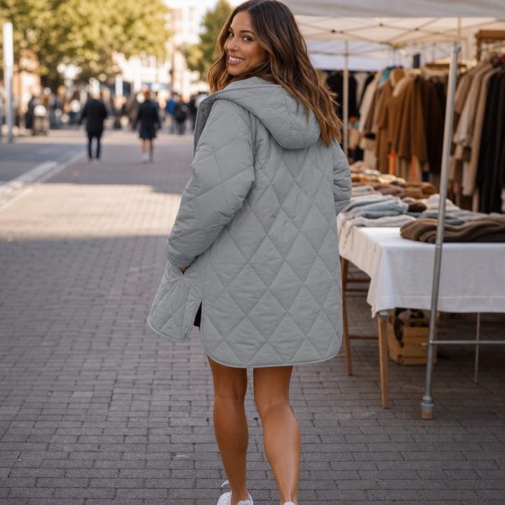 Wearbella – Kurtka puchowa z kapturem i pikowaniem w diamenty