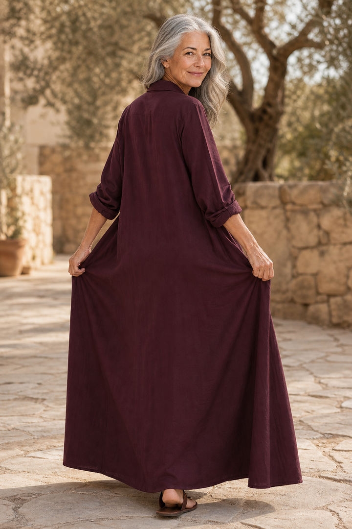 Wearbella – Oversized Bawełnowo-Lnianą Sukienka Maxi