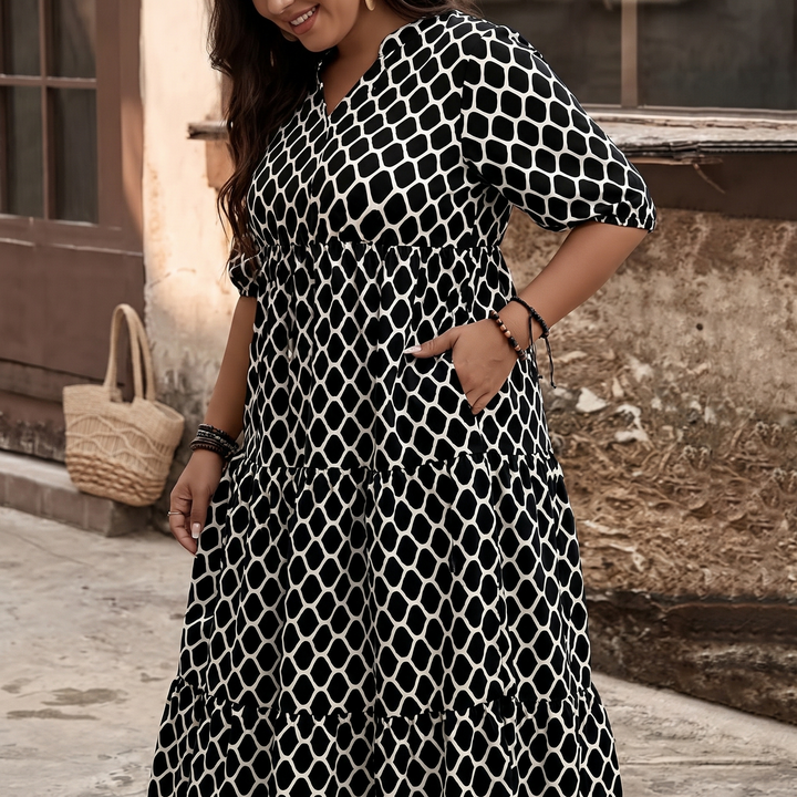Curvella – Długa Sukienka Boho dla Kobiet z Kieszeniami