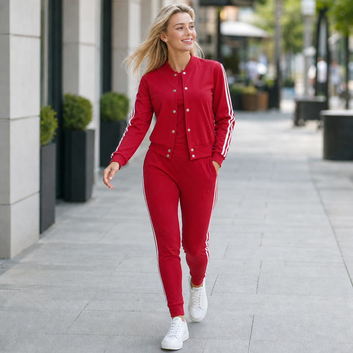 Wearbella – Zestaw 3-częściowy: Krótka kurtka, top i spodnie dresowe
