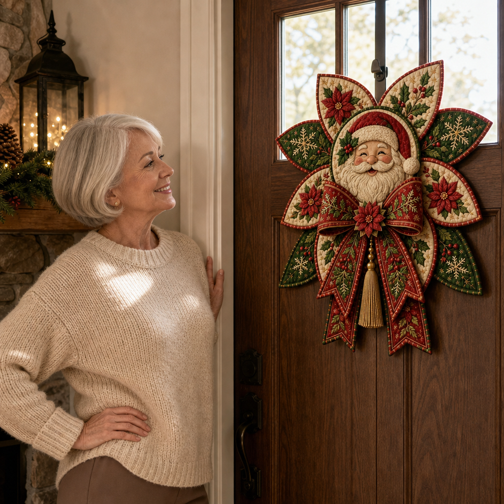 Zestaw do szycia Stitchmas Bow – Zrób to sam Zestaw do szycia ozdoby Mikołaja