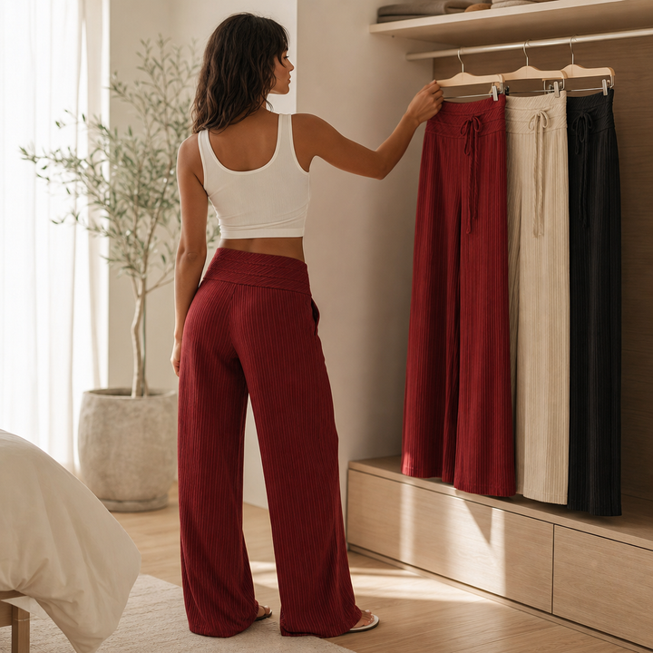Wearline – Spodnie z szerokimi nogawkami w paski