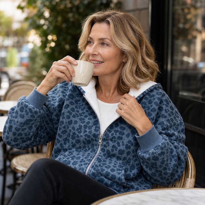 Wearluxe – Bluza z kapturem z nadrukiem w panterkę