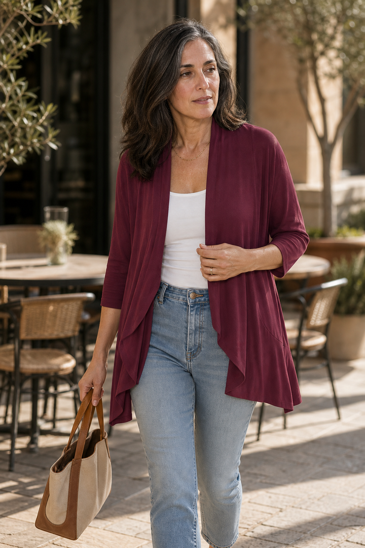 Wearbella – Kardigan z 3/4 rękawami i otwartym przodem