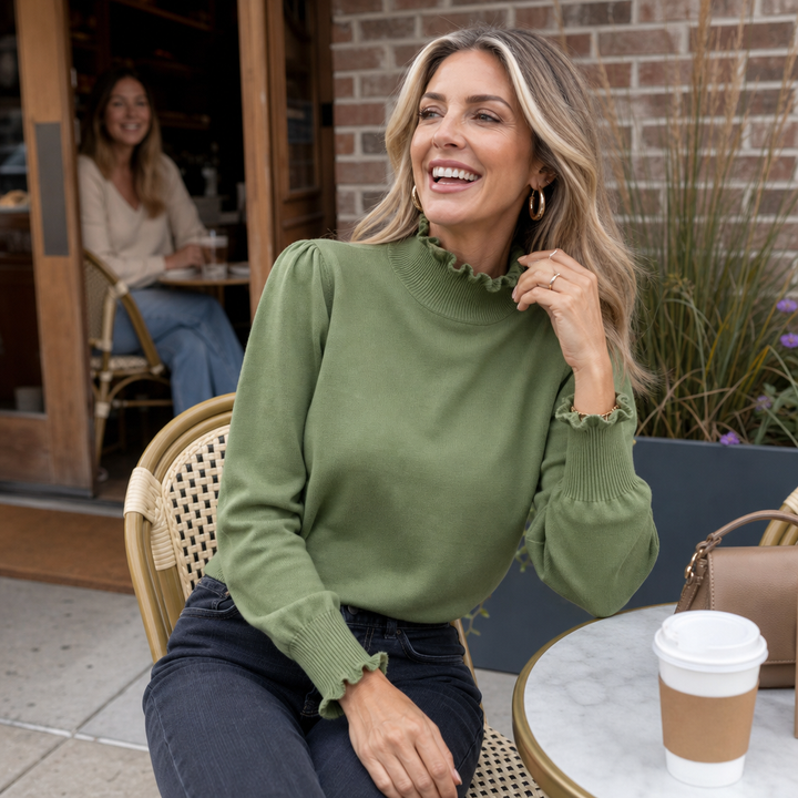 Ruffle &amp; Row – Sweter z falbaną