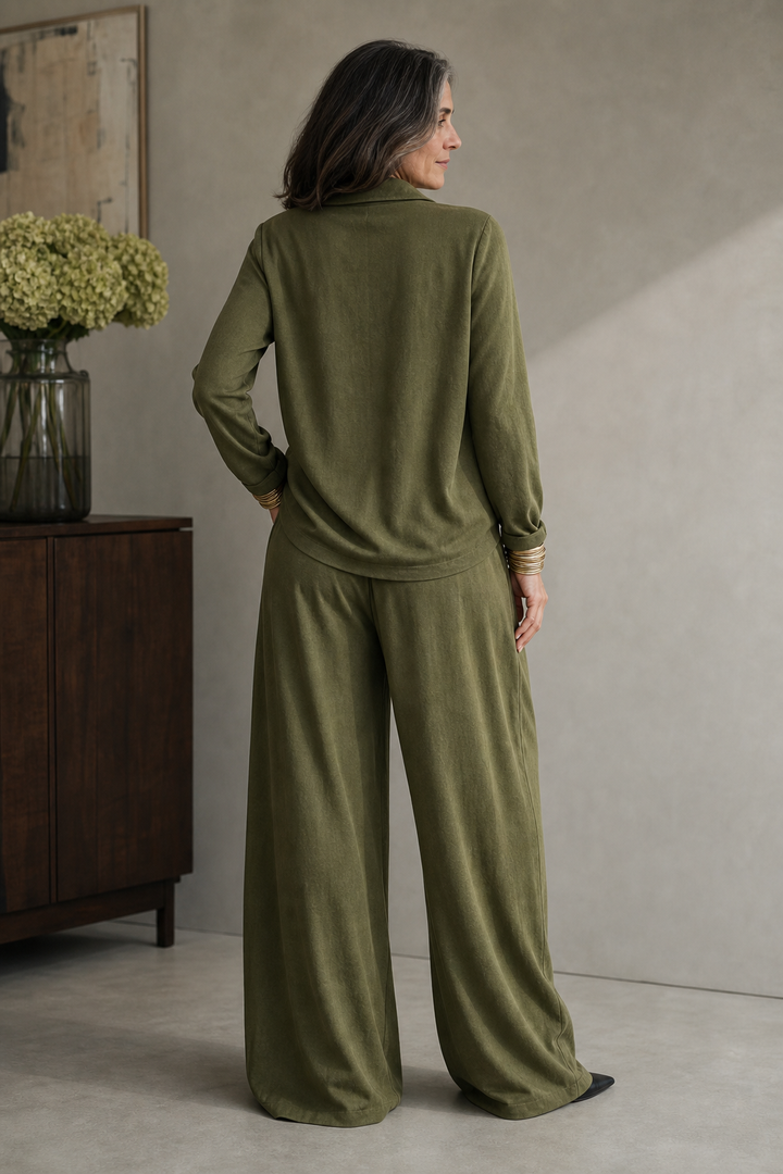 Wearbella – Dzianinowy Top z Żebrowanym Wzorem i Spodnie