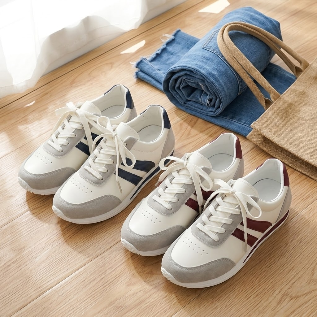 LunaWalk – Lekkie sneakersy w retro paski
