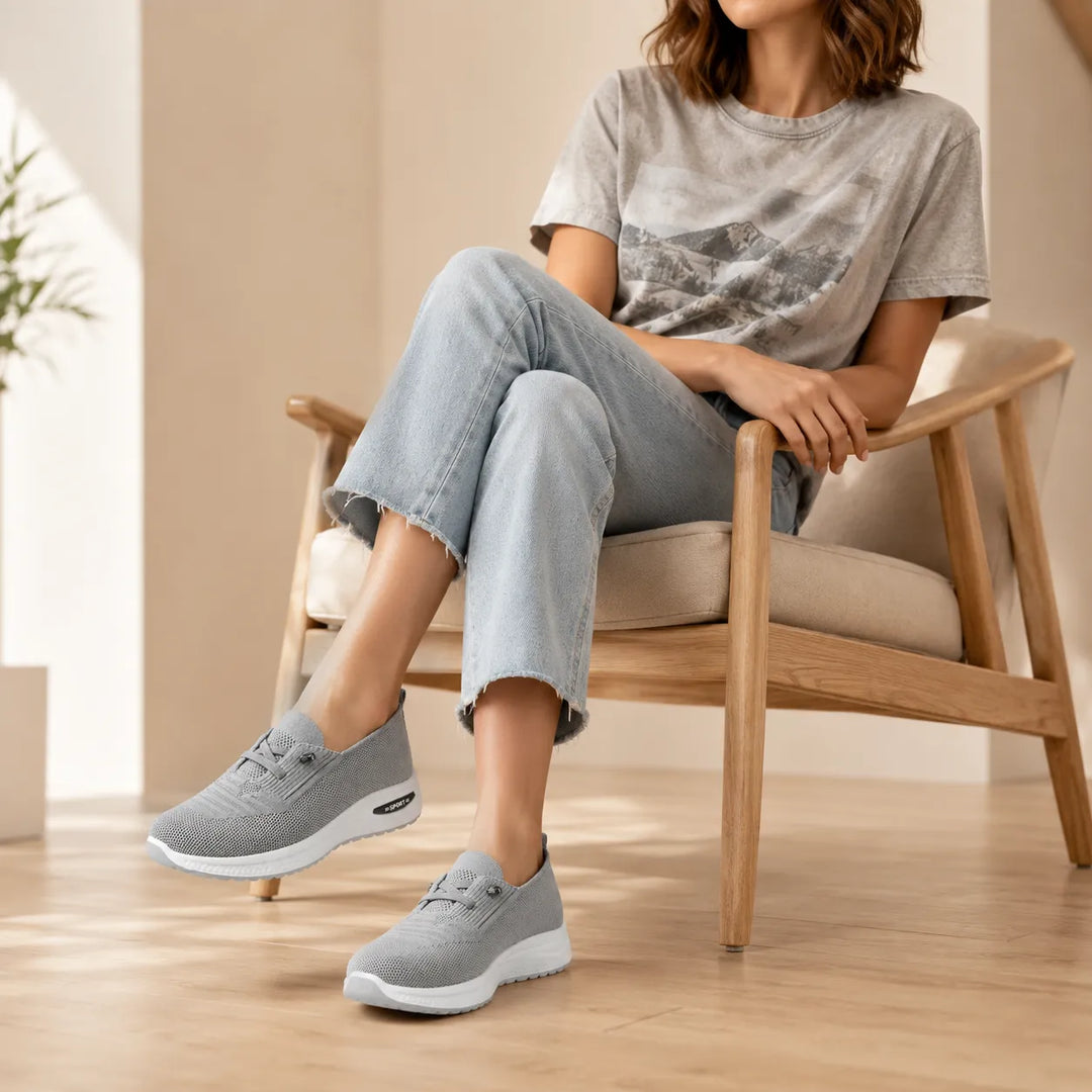 Stelora – Dzianinowe Sneakersy Slip On dla kobiet, Amortyzowane Buty do Codziennego Chodzenia