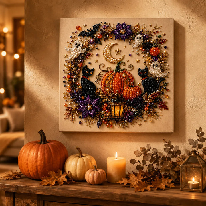 Beadory – Zestaw do tworzenia biżuterii na Halloween z perłowymi koralikami, przytulna sztuka ścienna DIY
