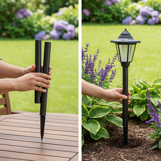 Lumivera – Vintage Sześcienna Lampa Ogrodowa Solarna