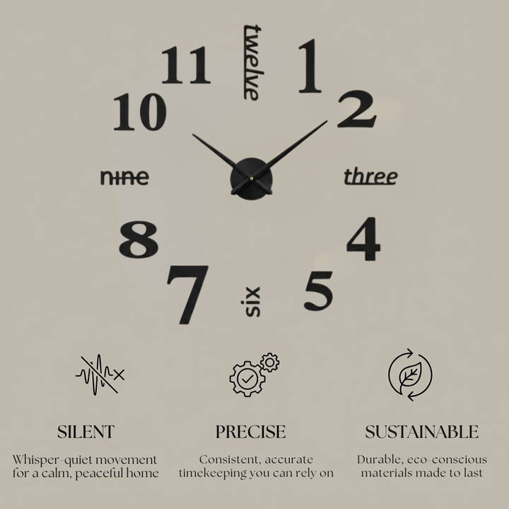 Numeris - Kreatywny Zegar Ścienny DIY do Nowoczesnych Wnętrz