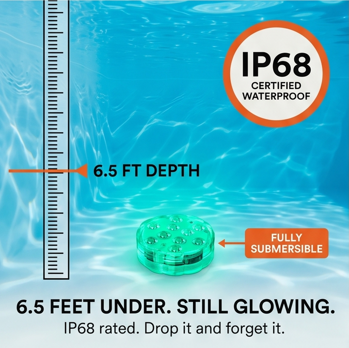 LumaGlow – Podwodna Lampa Basenowa z Pilotem (2 szt.)