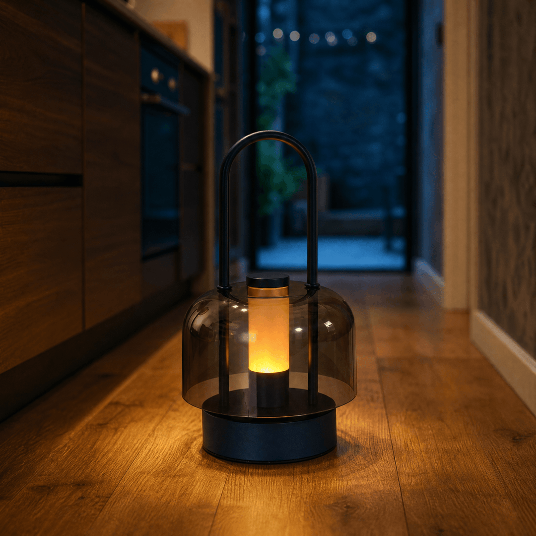 Lumora – Ładowana Lampa LED w Dymnym Kloszu