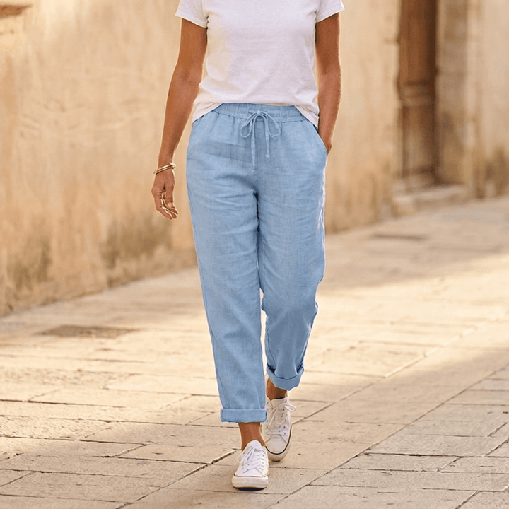 Lunara – Letnie spodnie damskie w lekkim lnianym stylu