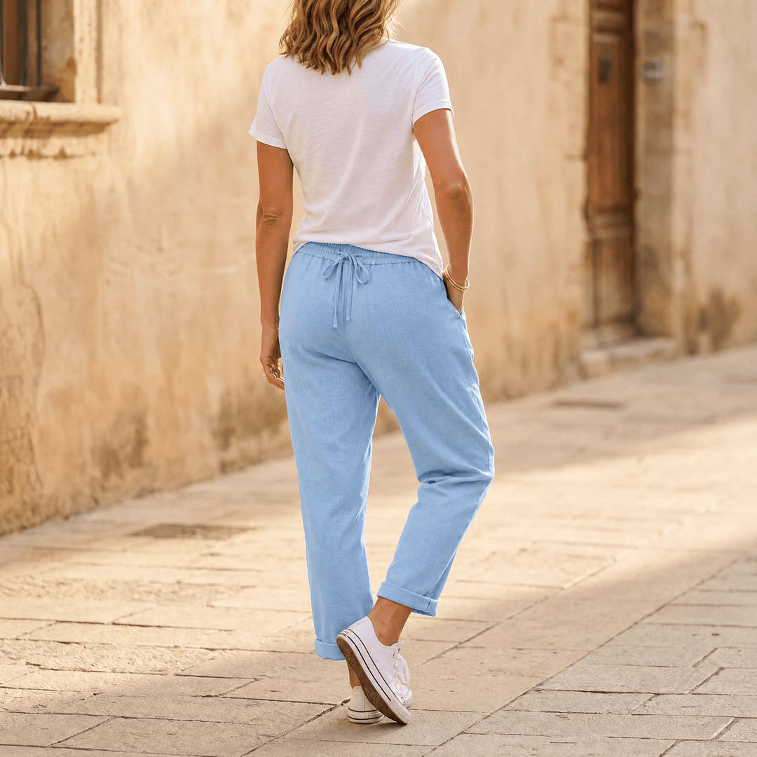 Lunara – Letnie spodnie damskie w lekkim lnianym stylu