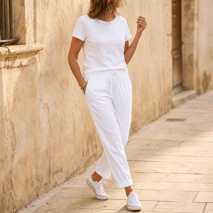 Lunara – Letnie spodnie damskie w lekkim lnianym stylu