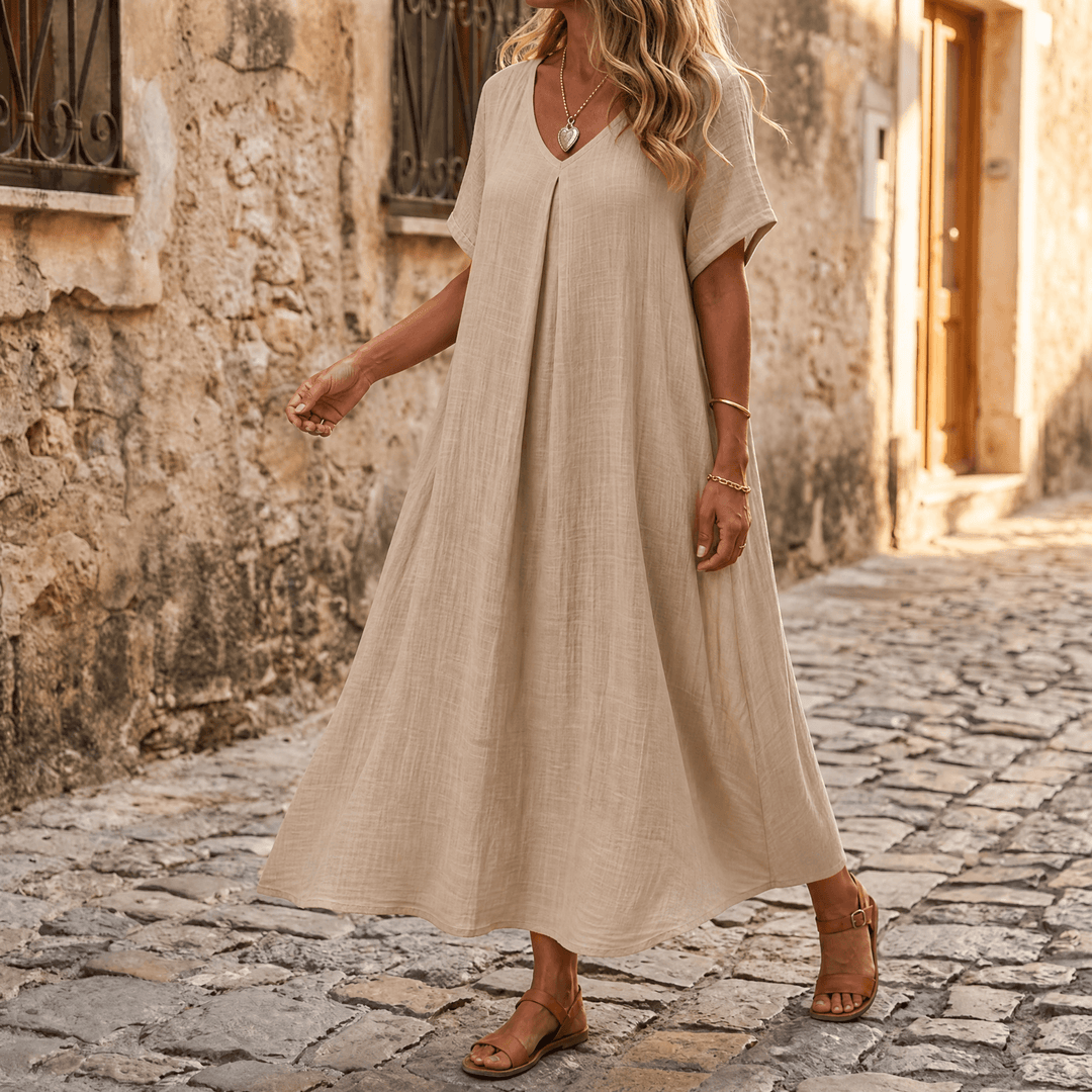 Lunessa – Letnia sukienka damska w stylu lnianym