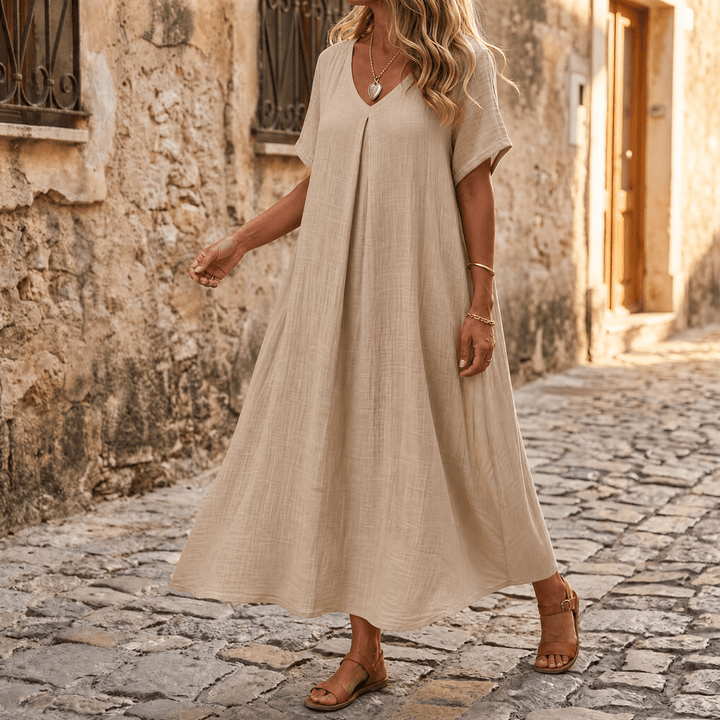 Lunessa – Letnia sukienka damska w stylu lnianym