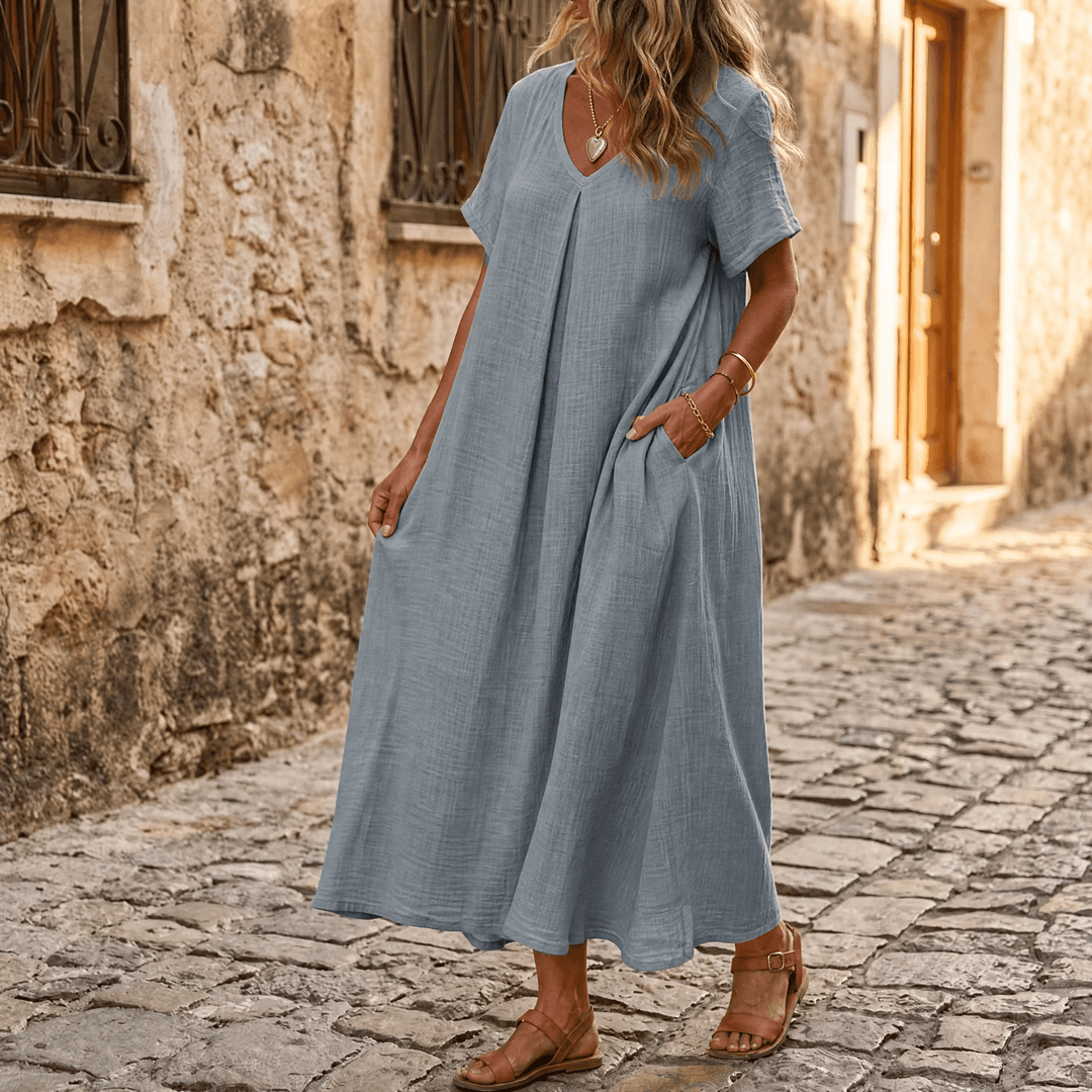 Lunessa – Letnia sukienka damska w stylu lnianym