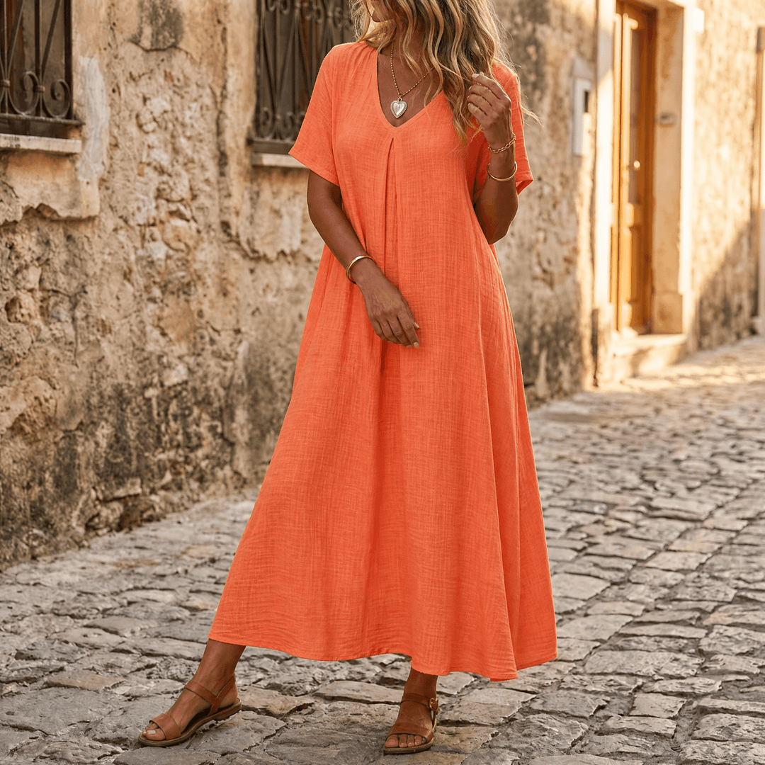 Lunessa – Letnia sukienka damska w stylu lnianym