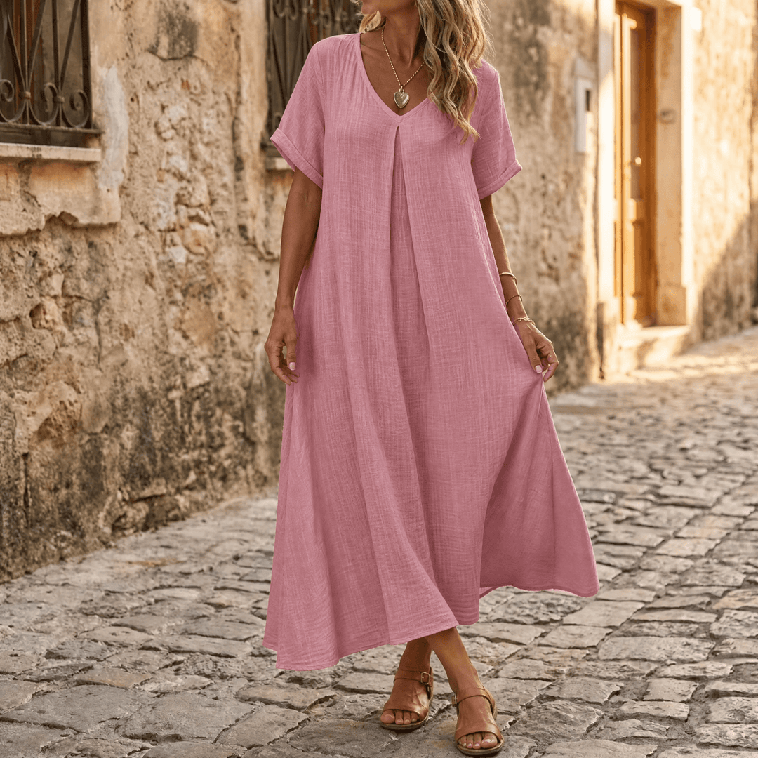 Lunessa – Letnia sukienka damska w stylu lnianym