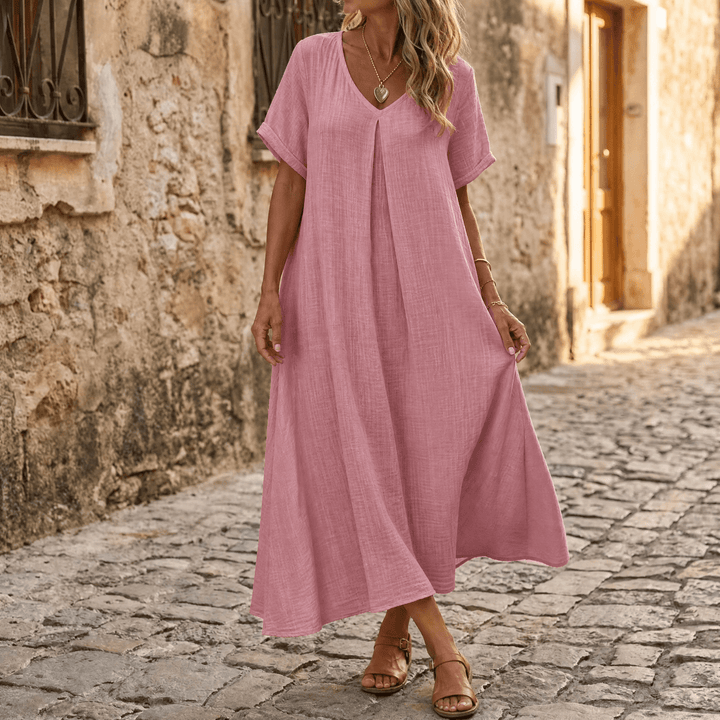 Lunessa – Letnia sukienka damska w stylu lnianym