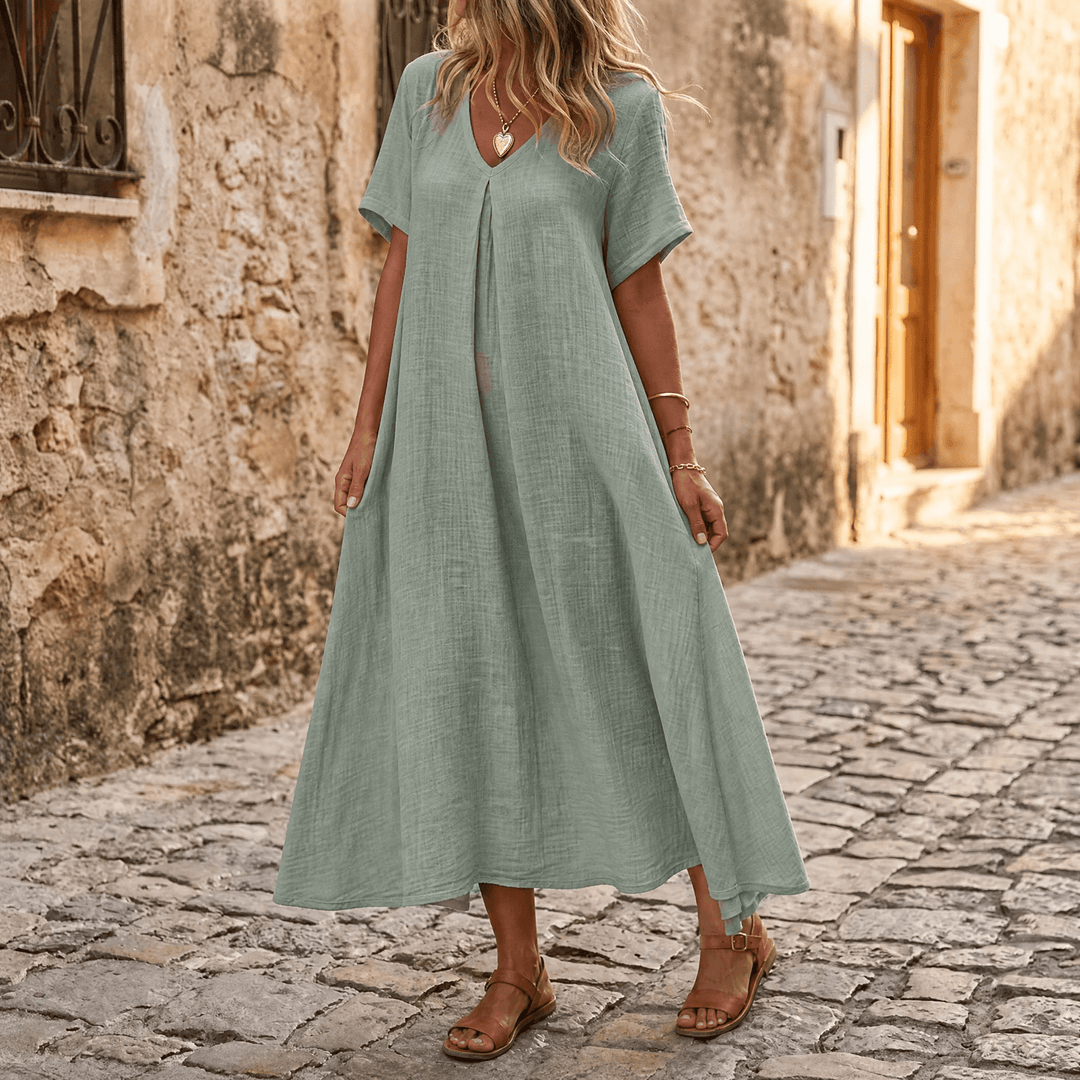Lunessa – Letnia sukienka damska w stylu lnianym
