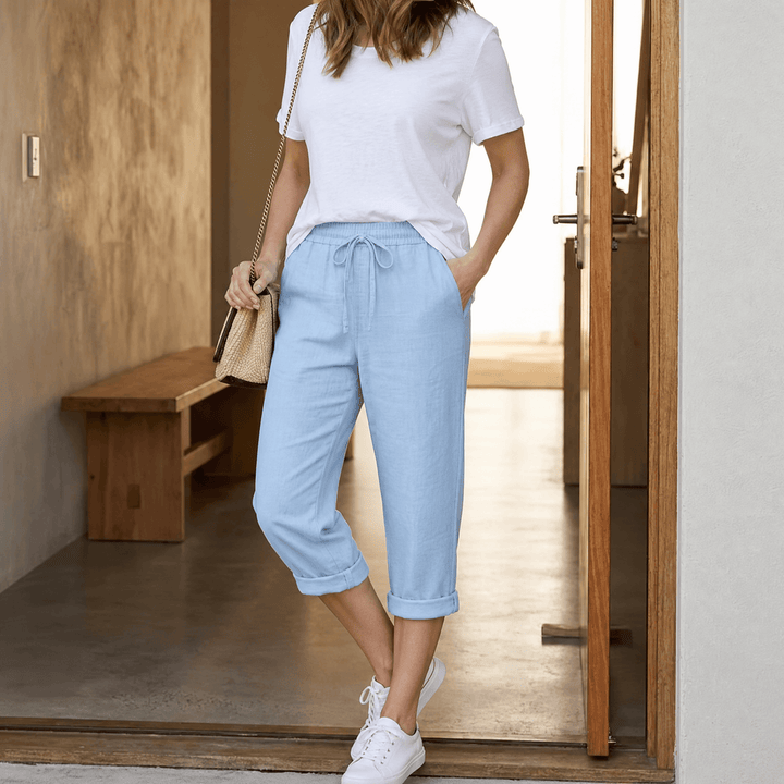 Lyora – Damskie Spodnie Capri dla Łatwego Codziennego Stylu