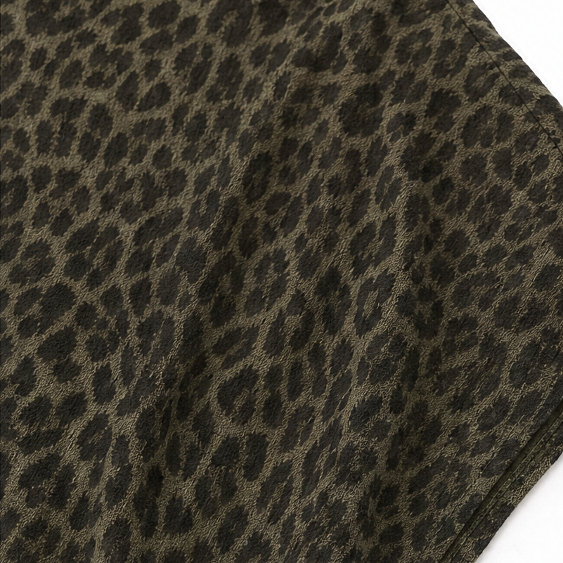 Marenza – Boho Maxi Sukienka z Leopardowym Gorsetem, Skirt z Kolorowymi Blokami, Dekolt w Serek