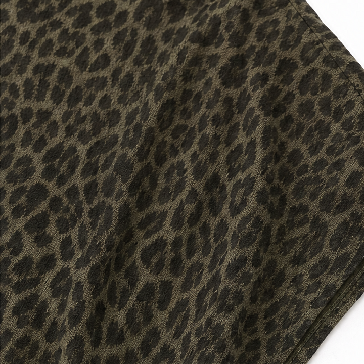Marenza – Boho Maxi Sukienka z Leopardowym Gorsetem, Skirt z Kolorowymi Blokami, Dekolt w Serek