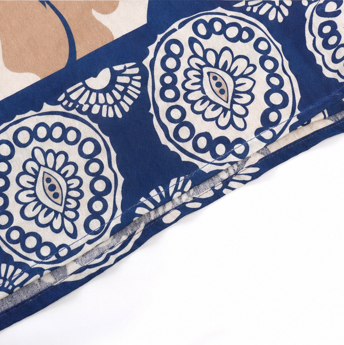 Marivelle – Luźna sukienka midi z dekoltem w serek w stylu damask dla kobiet