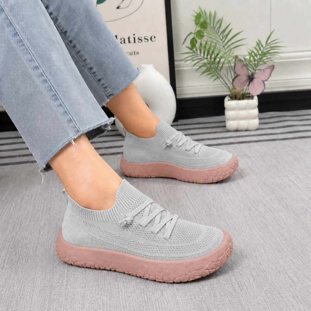 Softstride – Damskie Trampki Slip-On z Dzianiny z Wyściełaną Grubą Podeszwą