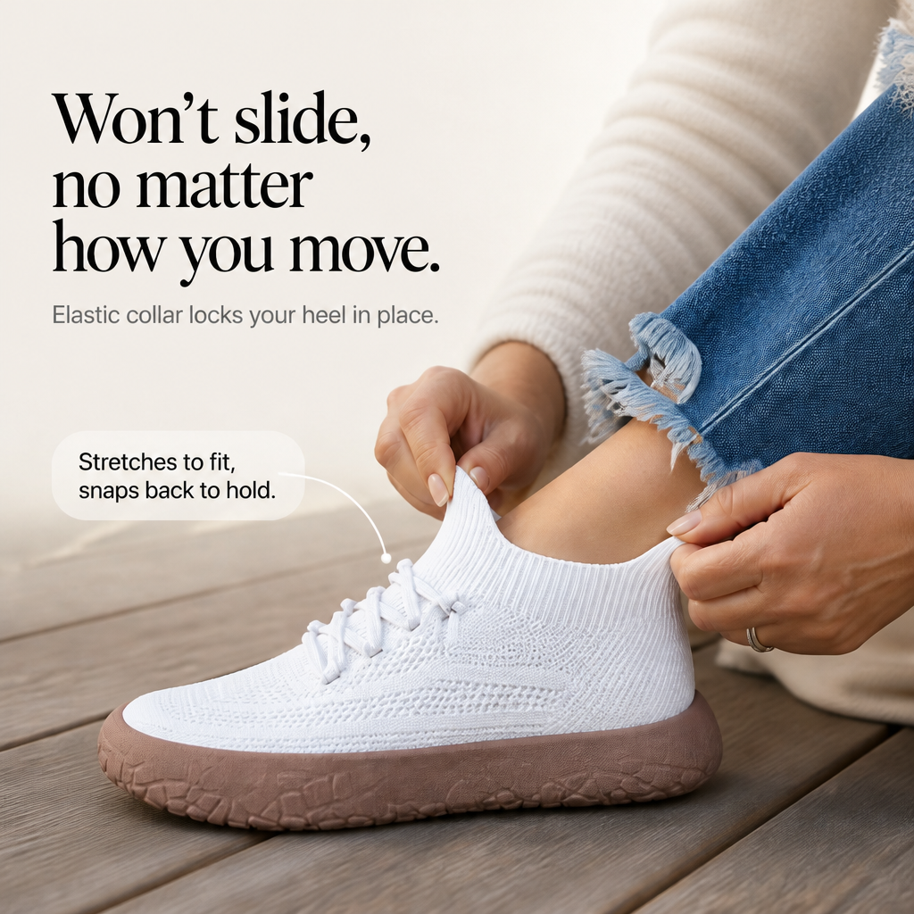 Cloudstep – Sneakersy Slip-On z Elastycznym Kołnierzem z Dzianiny