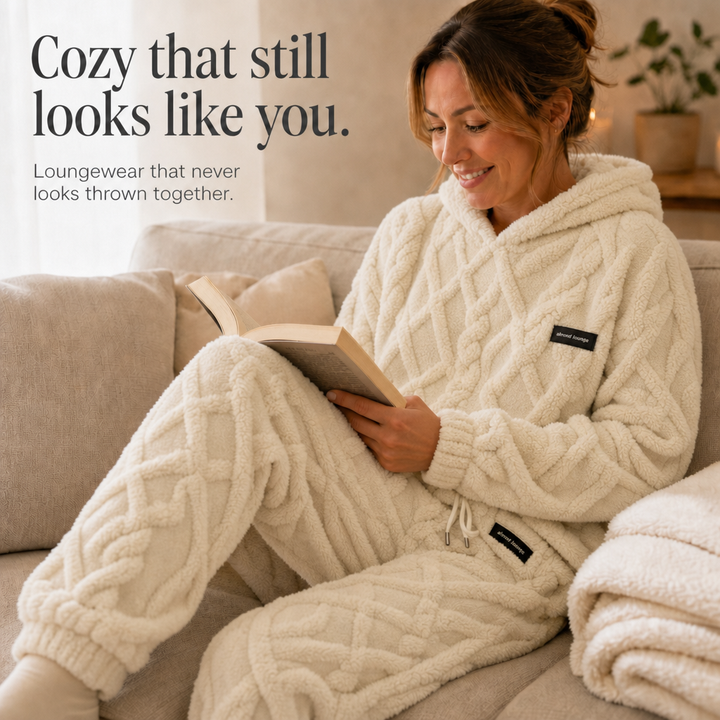 Cloudwarm – Zestaw z Kapturkiem i Spodniami w Wyglądzie Fleece