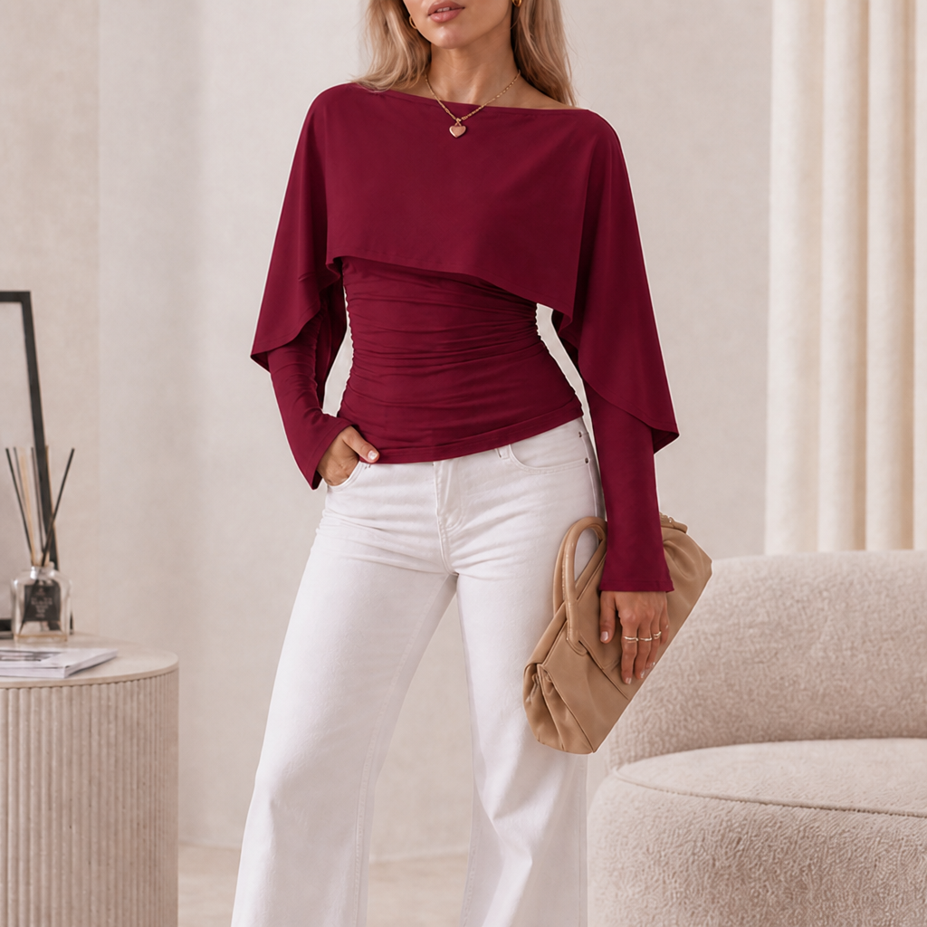 Wearbella – Narzutka z falbaną i rękawami nietoperzami