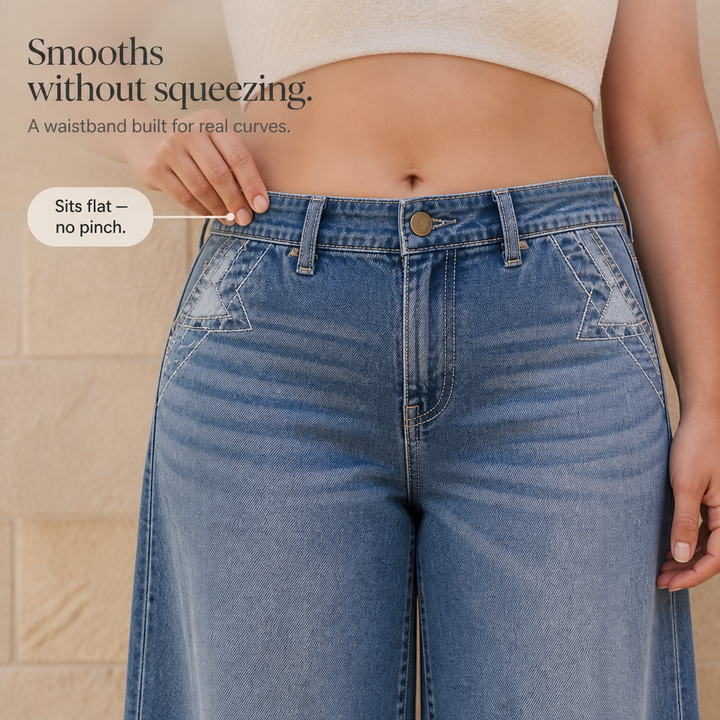 Wearbella – Dżinsy Vintage z Wysokim Stanem i Szerokimi Nogawkami