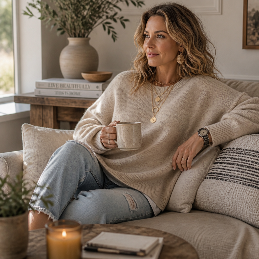 Wearbella – Sweter z opadającymi ramionami i lampionowymi rękawami