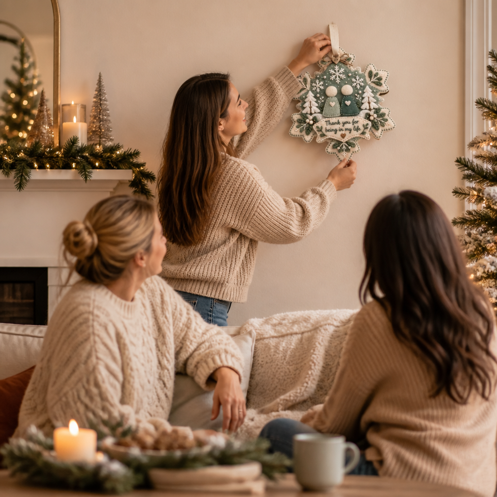 Heartfelt – Warstwowy filcowy ornament "Dziękuję"