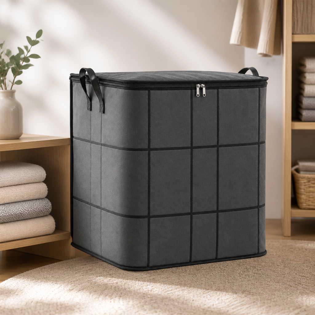 Stashly – Torba do przechowywania kołder z materiału non-woven z zamkiem błyskawicznym