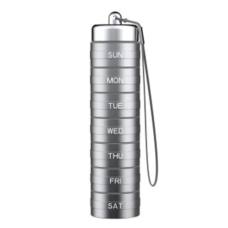 Pillvault – Wodoodporny 7-dniowy aluminiowy organizer na leki