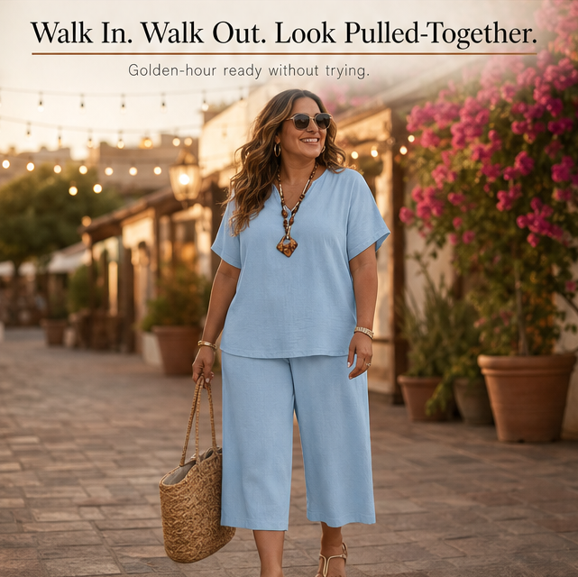 Rivelle – Damski Luźny Zestaw Plus-Size w Dwu Częściach