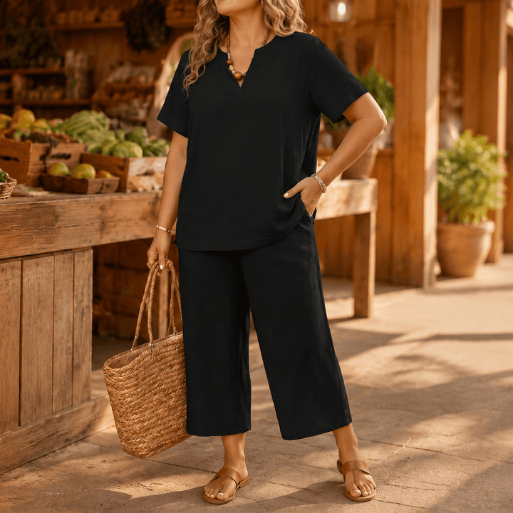 Rivelle – Damski Luźny Zestaw Plus-Size w Dwu Częściach