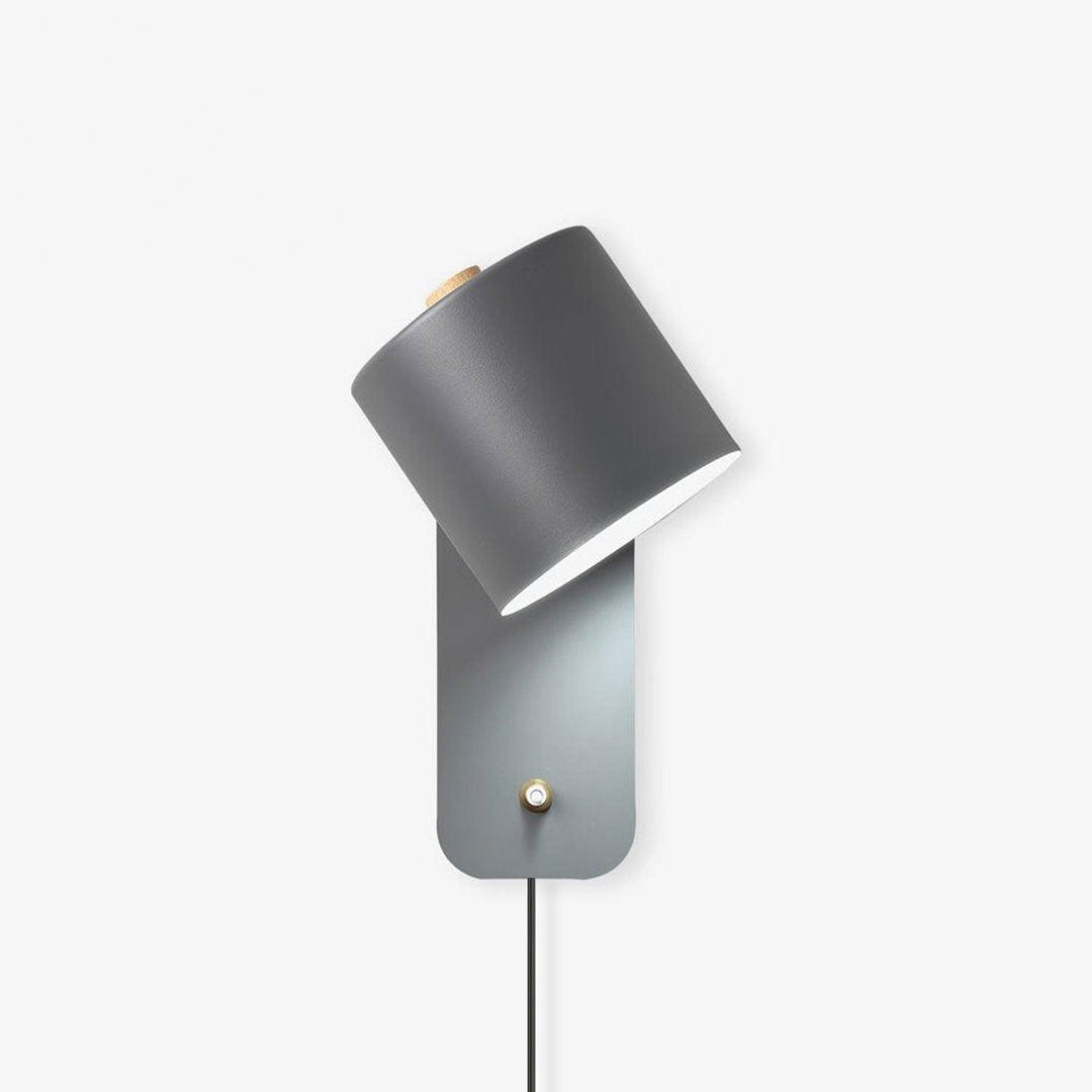Obrotowa lampa ścienna z cylindrycznym kloszem