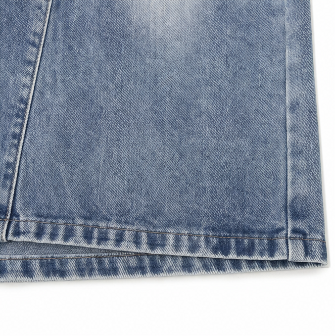 Saviera – Asymetryczna Spódnica Maxi z Denimu z Wysokim Rozcięciem z Przodu