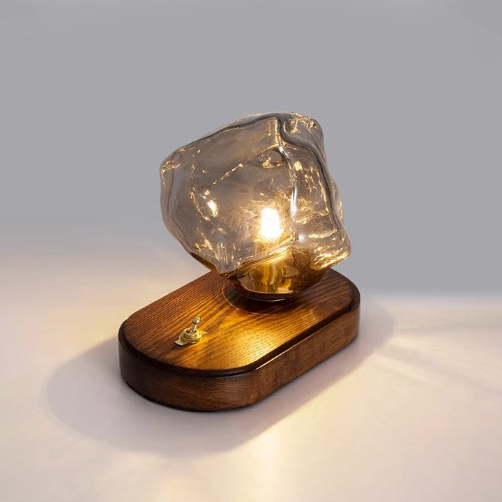 Lampa stołowa z szklanym kloszem Ice Stone