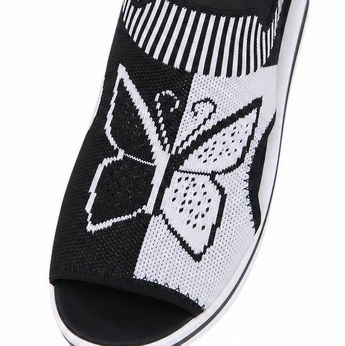 Sockela – Sandały Peep Toe na Platformie z Dzianiny dla Kobiet