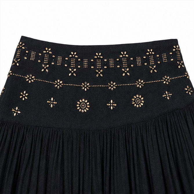 Soléra – Spódnica maxi boho w kształcie litery A z wysokim stanem dla kobiet