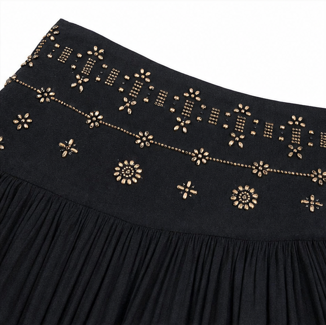 Soléra – Spódnica maxi boho w kształcie litery A z wysokim stanem dla kobiet
